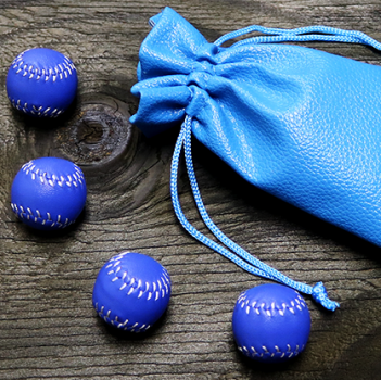 Becherspielbälle - Baseballs 4er Set blau, ca. 2,5 cm by Leo Smetsers