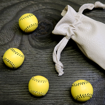 Becherspielset - Baseballs 4er Set gelb, ca. 2,5 cm (Becherspiel)