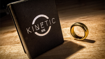 Kinetic PK Ring - Magnetring, gold, abgeschrägt (beveled) von Jim Trainer - Größe 19