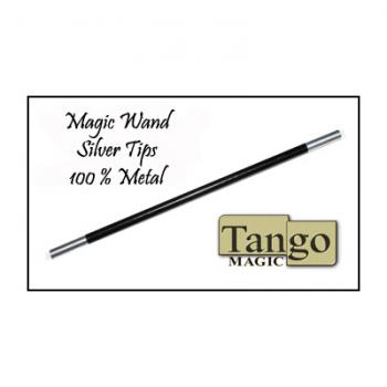 Zauberstab (Magic Wand) in schwarz mit silbernen Enden / Tango